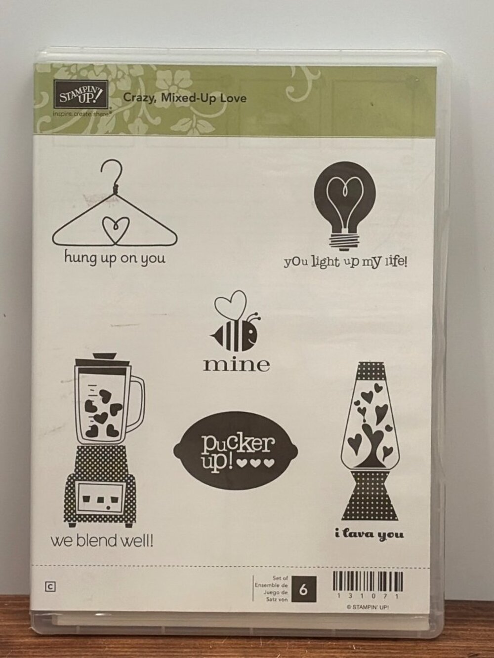 NEW STAMPIN' UP! 131071 CRAZY MIXED UP LOVE CLEAR MOUNTED RUBBER STAMP SET